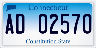 CT license plate AD02570