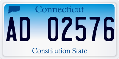 CT license plate AD02576