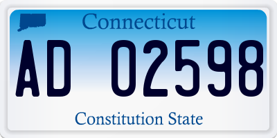 CT license plate AD02598