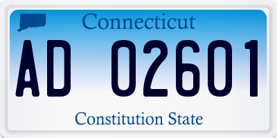 CT license plate AD02601