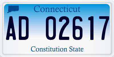 CT license plate AD02617