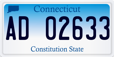 CT license plate AD02633