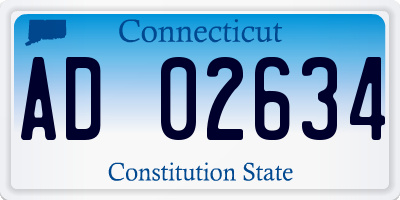 CT license plate AD02634
