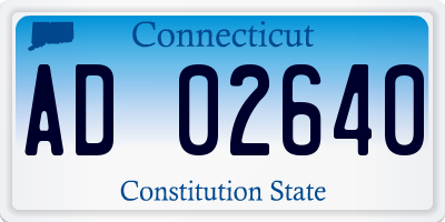 CT license plate AD02640