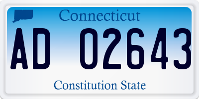 CT license plate AD02643