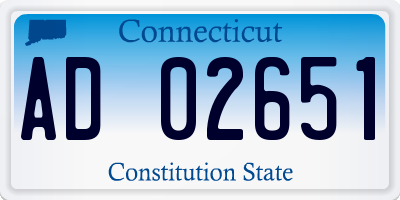 CT license plate AD02651