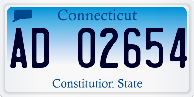 CT license plate AD02654
