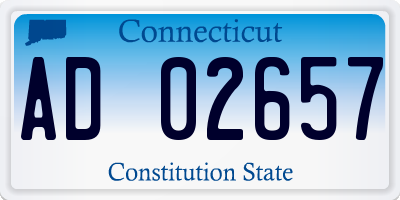 CT license plate AD02657