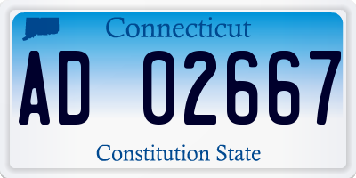 CT license plate AD02667