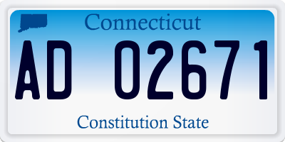 CT license plate AD02671
