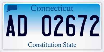 CT license plate AD02672