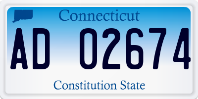 CT license plate AD02674