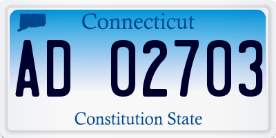CT license plate AD02703