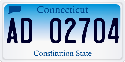 CT license plate AD02704