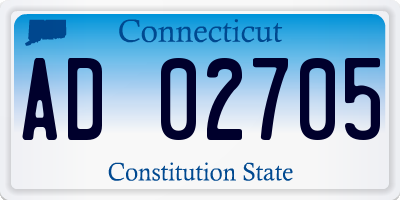CT license plate AD02705