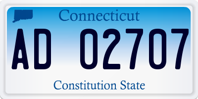 CT license plate AD02707