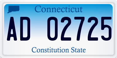 CT license plate AD02725