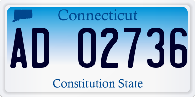 CT license plate AD02736