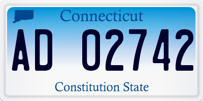 CT license plate AD02742