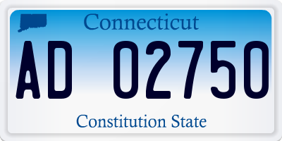 CT license plate AD02750