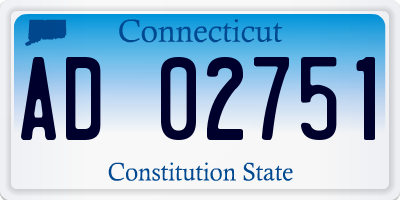 CT license plate AD02751