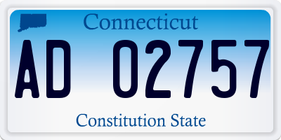 CT license plate AD02757