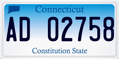 CT license plate AD02758