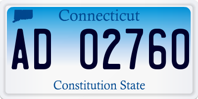 CT license plate AD02760