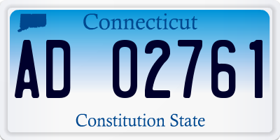 CT license plate AD02761