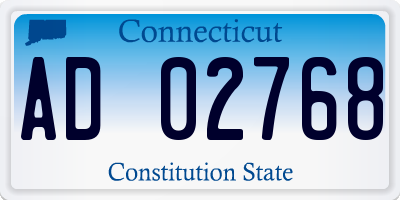 CT license plate AD02768