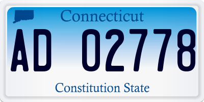 CT license plate AD02778