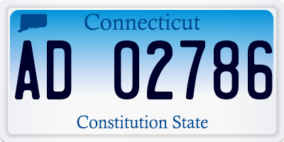 CT license plate AD02786