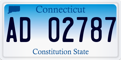 CT license plate AD02787