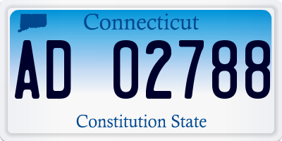 CT license plate AD02788