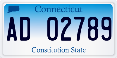 CT license plate AD02789