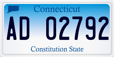 CT license plate AD02792