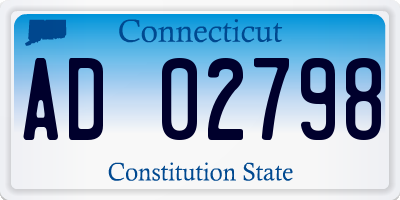 CT license plate AD02798