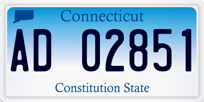CT license plate AD02851