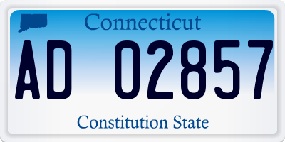 CT license plate AD02857