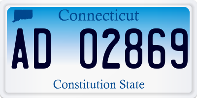CT license plate AD02869