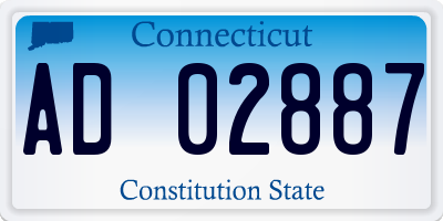 CT license plate AD02887