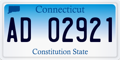 CT license plate AD02921