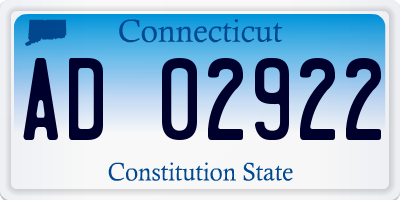 CT license plate AD02922