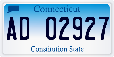 CT license plate AD02927