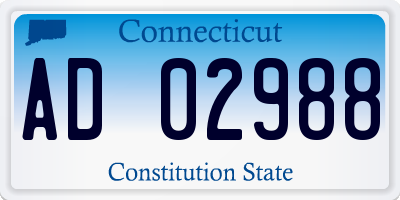 CT license plate AD02988