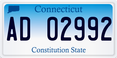 CT license plate AD02992