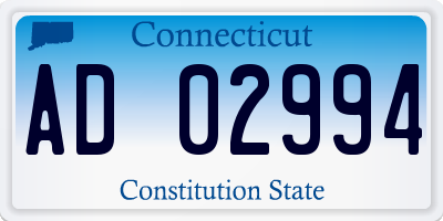 CT license plate AD02994