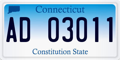 CT license plate AD03011