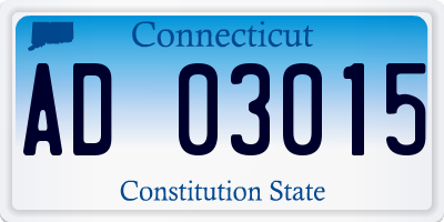 CT license plate AD03015