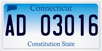 CT license plate AD03016